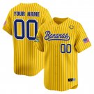 Unisex & Boys Savannah Bananas Active Player Custom Gold Strip Stitched Baseball Jersey