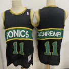Men's Seattle Supersonics #11 Detlef Schrempf Black Jersey SONICS