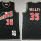 Men's Supersonics #35 Kevin Durant Black Jersey Lattice Checked Plaid