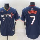 Men's Houston Astros #7 C.J. Stroud Navy 2025 City Connect With Texas Patch Limited Jersey