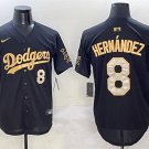 Men's Los Angeles Dodgers #8 Enrique Hernández Black/Gold Limited Stitched Baseball Jersey