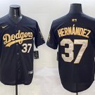 Men's Los Angeles Dodgers #37 Teoscar Hernández Black/Gold Limited Stitched Baseball Jersey