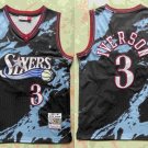 Men's 76ers #3 Allen Iverson Mitchell & Ness Throwback Jersey Starry Sky Edition