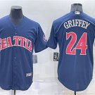Men's SEA #24 Ken Griffey Navy Cool Base Stitched Jersey