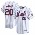 Men's NYM#20 Pete Alonso Road  white home Jersey  pinstripe