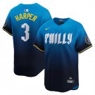 Mens Youth PHI #3 Bryce Harper Blue 2024 City Connect Jersey
