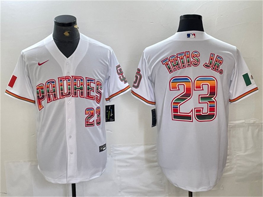 Men's SDP #23 Fernando Tatis Jr. Mexico White Cool Base Stitched Player Jersey