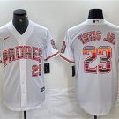 Men's San Diego Padres #23 Fernando Tatis Jr. Mexico White Cool Base Stitched Baseball Jersey