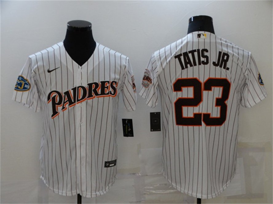 Mens SDP #23 Fernando Tatis Jr. White Cooperstown Collection Jersey