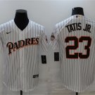 Mens San Diego Padres #23 Fernando Tatis Jr. White Cooperstown Collection Jersey