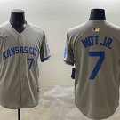 Mens Womens Youth Royals #7 Bobby Witt Jr.  Cool Base Jersey Gray