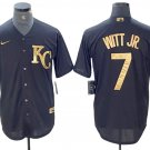 Men's KCR #7 Bobby Witt Jr. Black Gold Cool Base Stitched Jersey