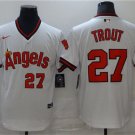 Mens LAA #27 Mike Trout White Pullover Cooperstown Collection Jersey