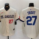 Mens Youth LAD #27 Mike Trout Number Cream 2024 City Connect Jersey