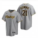 Mens Womens Youth PIT #21 Roberto Clemente Cool Jersey Grey