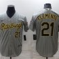 Men's Pittsburgh Pirates #21 Roberto Clemente Dark Grey Cool Base Stitched Jersey