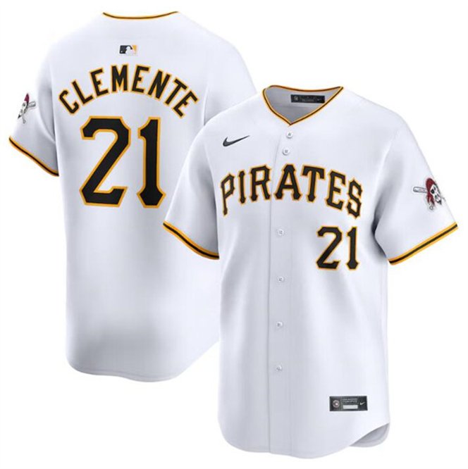 PIT #21 Roberto Clemente white home stitched  Jersey