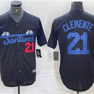 Men's Santurce Crabbers #21 Roberto Clemente Black Cool Base Stitched Player Jersey