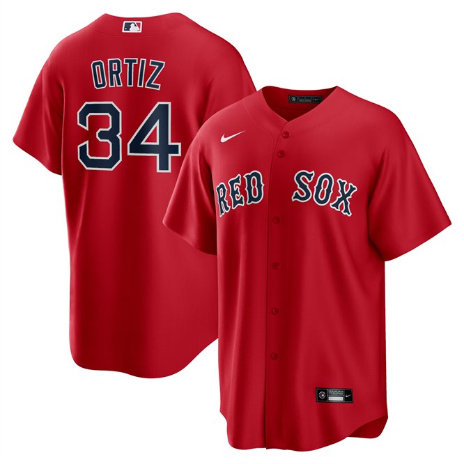 Mens / Youth BOS #34 David Ortiz  Red Stitched Player Jersey