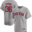 Men's Boston Red Sox #36 Triston Casas Gray 2024 Away Limited Stitched Baseball Jersey