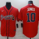 Braves #10 Chipper Jones Cool Player Jersey Red