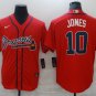 Braves #10 Chipper Jones Cool Player Jersey Red