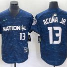 Men's Braves #13 Ronald Acuna Jr. Number Royal 2023 All Star Stitched Jersey