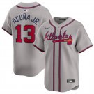 Any Size Braves #13 Ronald Acuna Jr. 2024 Away Player Jersey Gray