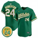 Men's OAK #24 Rickey Henderson Green 2024 Limited With Rickey Jersey