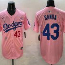 Men's Los Angeles Dodgers #43 Anthony Banda Pink 2025 Tokyo Series Limited Jersey