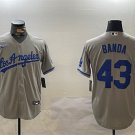 Men's Los Angeles Dodgers #43 Anthony Banda Grey Cool Base Stitched Baseball Jersey