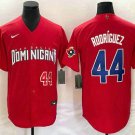 Men's Dominican Republic Baseball #44 Julio Rodríguez 2023 Red World Baseball Classic Jersey