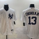 New York Yankees #13 Jazz Chisholm Jr. White Cool Base Stitched Baseball Jersey