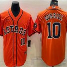 Any Size Houston Astros #10 Yuli Gurriel Orange Stitched MLB Cool Base Jersey