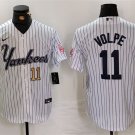 Men's New York Yankees #11 Anthony Volpe White Pinstripe Fashion Cool Base Jersey
