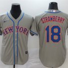Any size Mets #18 Darryl Strawberry Cool Baseball Jersey Grey