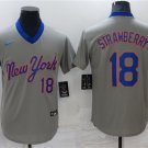 Men's New York Mets #18 Darryl Strawberry Grey Stitched Baseball Jersey