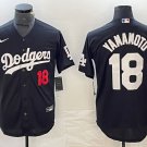 Any Size Los Angeles Dodgers #18 Yoshinobu Yamamoto Black Cool Baseball Jersey