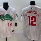 Philadelphia Phillies #12 Kyle Schwarber White Green Cool Base Stitched Jerseys