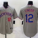 New York Mets #12 Francisco Lindor Gray 2025 Limited Stitched Baseball Jersey