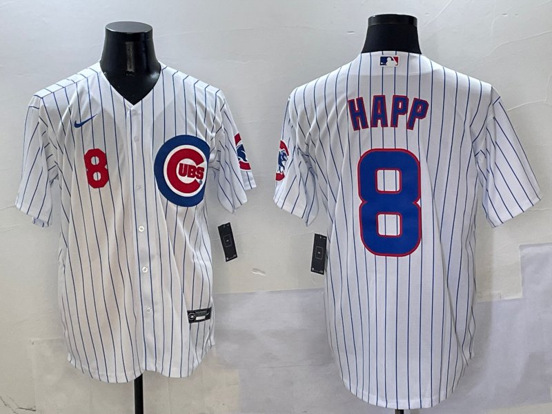 Chicago Cubs #8 Ian Happ Cool Baseball Jersey White