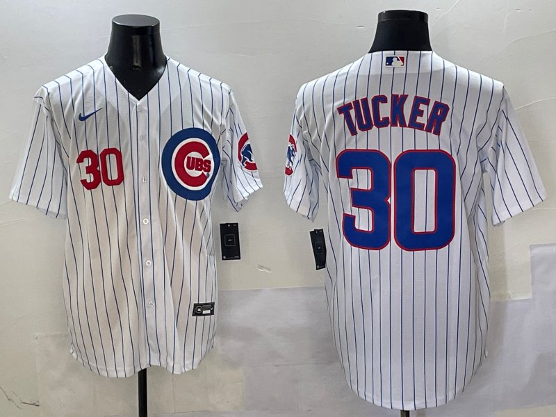 Chicago Cubs #30 Kyle Tucker White Home Limited Stitched Baseball Jersey