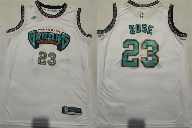 Men's Memphis #23 Derrick Rose White Stitched Basketball Jersey