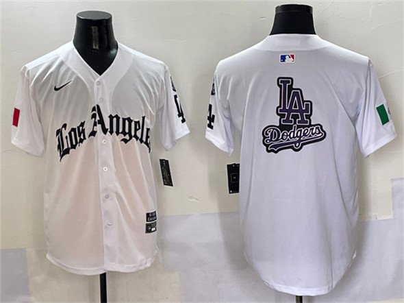Los Angeles Dodgers Team Big Logo White Mexico 2025 LA Gothic Style Jersey