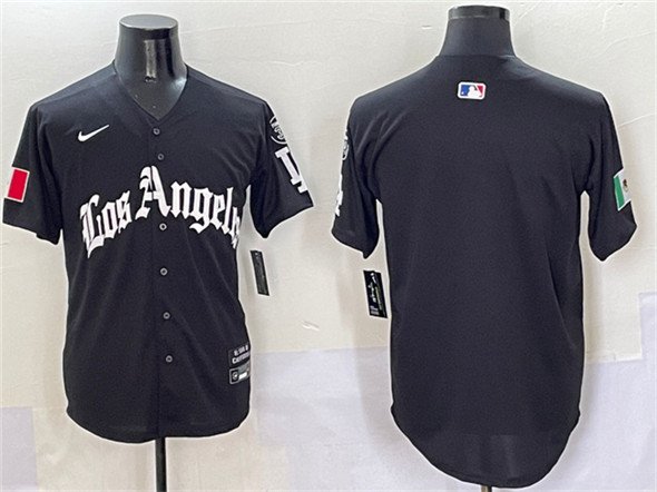 Los Angeles Dodgers Blank Black Mexico 2025 LA Gothic Style With Fernando Jersey