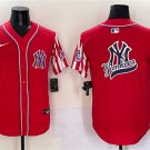 Men's New York Yankees Team Big Logo Red American Style Limited Stitched Baseball Jersey