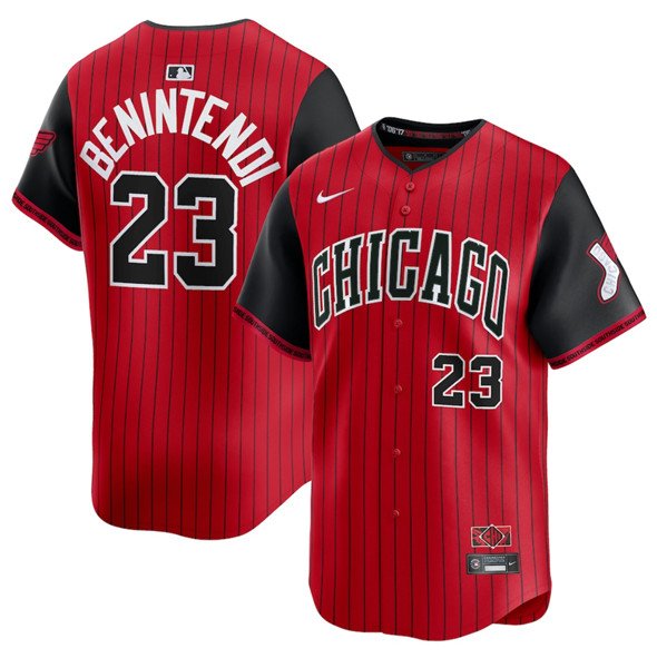 Men's Chicago White Sox #23 Andrew Benintendi Red Black 2025 City Connect Jersey