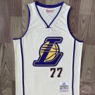 Men's Lakers #77 Luka Doncic Basketball Jersey Apricot Cream Rice White