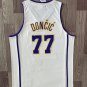 Men's Lakers #77 Luka Doncic Basketball Jersey Apricot Cream Rice White