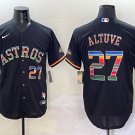 Men's Houston Astros 27 Jose Altuve Black Mexico Cool Base Stitched Baseball Jersey